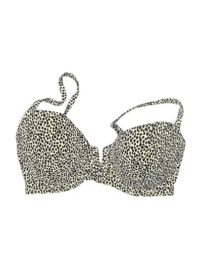 Pre-owned Shade & Shore Swimsuit Top Gold Animal Print Pattern Swimwear
