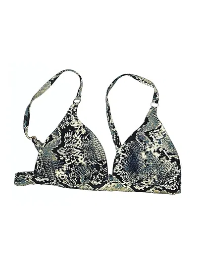 Pre-owned Shade & Shore Swimsuit Top Gold Paisley Pattern Swimwear