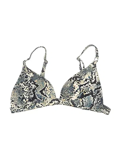 Pre-owned Shade & Shore Swimsuit Top Gold Paisley Pattern Swimwear