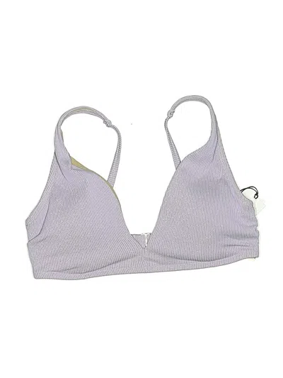 Pre-owned Shade & Shore Swimsuit Top Gray Chevron/herringbone Pattern Swimwear