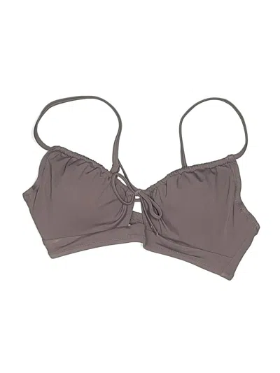 Pre-owned Shade & Shore Swimsuit Top Gray Swimwear