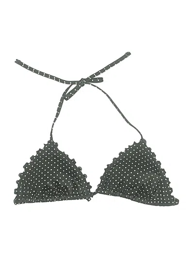 Pre-owned Shade & Shore Swimsuit Top Gray Tweed Pattern Swimwear