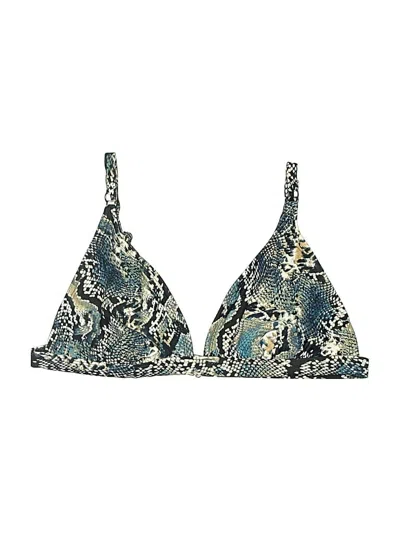 Pre-owned Shade & Shore Swimsuit Top Green Paisley Pattern Swimwear
