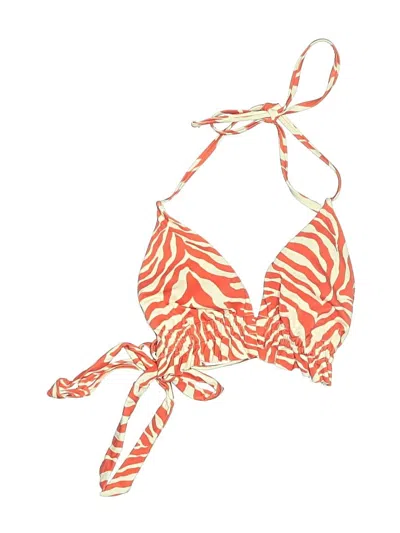 Pre-owned Shade & Shore Swimsuit Top Orange Animal Print Pattern Swimwear