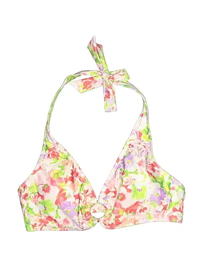 Pre-owned Shade & Shore Swimsuit Top Pink Floral Pattern Swimwear