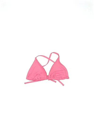 Pre-owned Shade & Shore Swimsuit Top Pink Hearts Pattern Swimwear