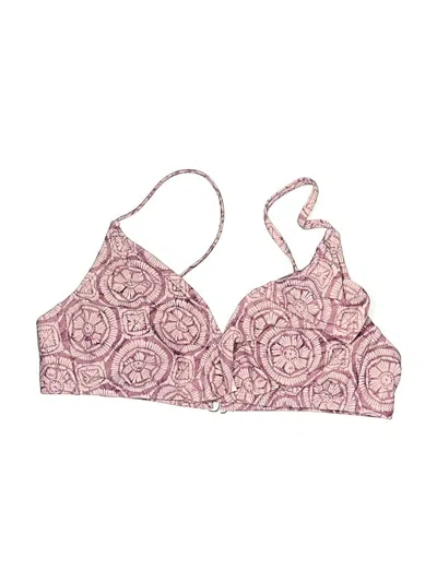 Pre-owned Shade & Shore Swimsuit Top Pink Paisley Pattern Swimwear