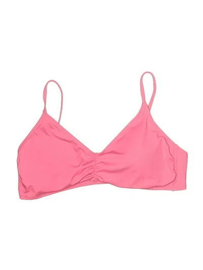Pre-owned Shade & Shore Swimsuit Top Pink Solid Pattern Swimwear