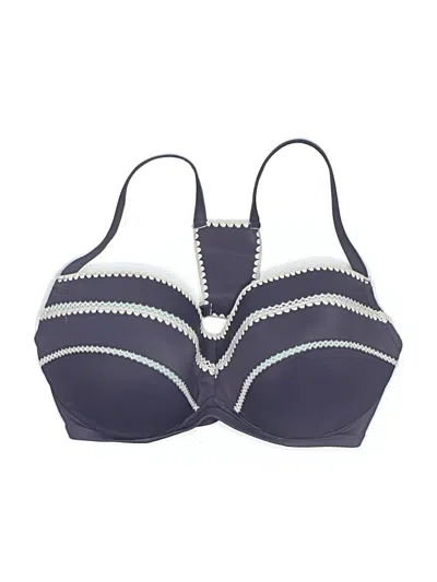 Pre-owned Shade & Shore Swimsuit Top Purple Chevron/herringbone Pattern Swimwear