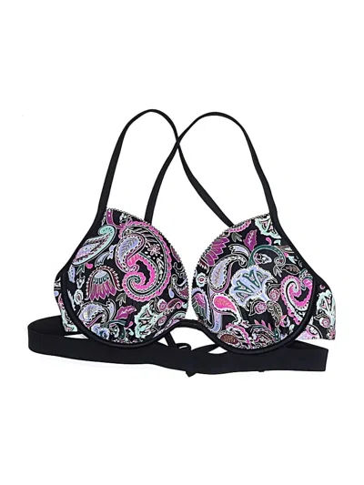 Pre-owned Shade & Shore Swimsuit Top Purple Paisley Pattern Swimwear