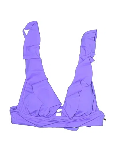 Shade & Shore Swimsuit Top Purple Solid Pattern Swimwear