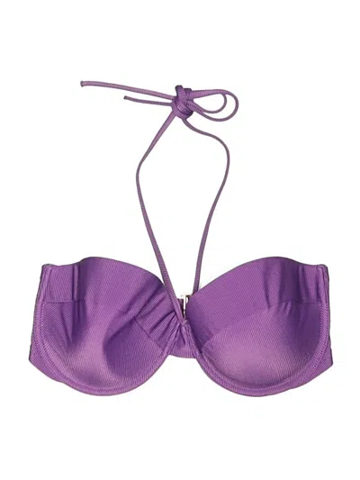 Pre-owned Shade & Shore Swimsuit Top Purple Swimwear