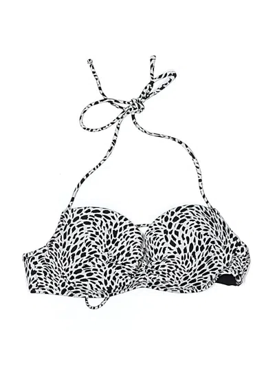 Pre-owned Shade & Shore Swimsuit Top Silver Animal Print Pattern Swimwear