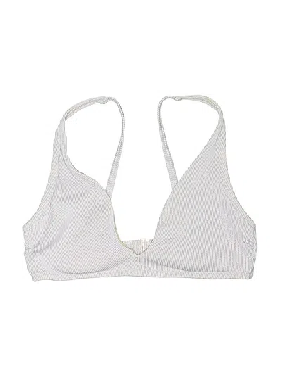 Pre-owned Shade & Shore Swimsuit Top Silver Chevron/herringbone Pattern Swimwear