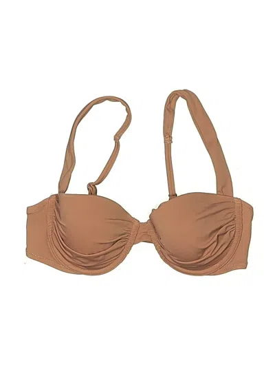 Pre-owned Shade & Shore Swimsuit Top Tan Swimwear In Brown