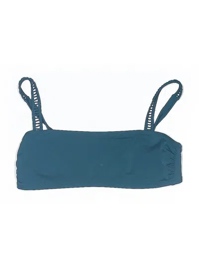 Pre-owned Shade & Shore Swimsuit Top Teal Swimwear In Blue