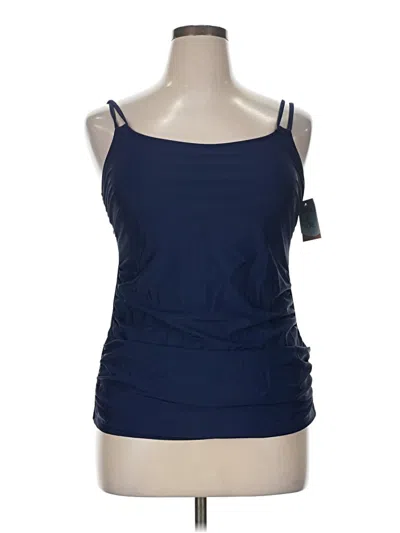 Pre-owned Shade & Shore Tank Top Blue Strapless Neckline Tops