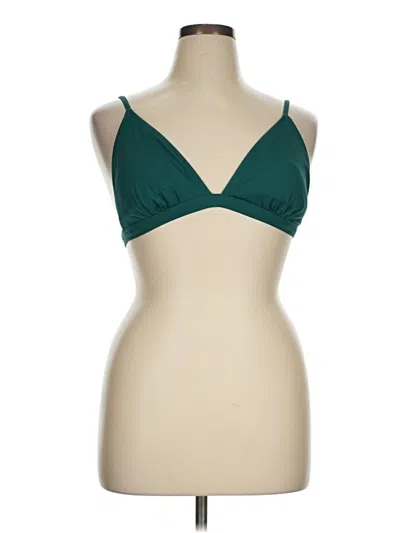 Pre-owned Shade & Shore Tank Top Teal Plunge Neckline Tops