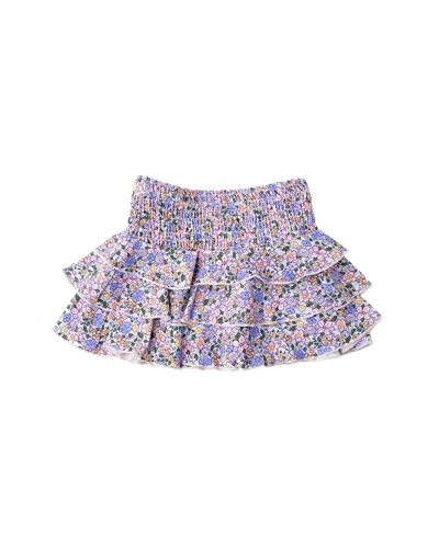 Shade Critters Kids'  Blossoms Girls Smocked Ruffle Skirt In Blue