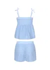 Shade Critters Blue Girls Crochet Peplum Tank &amp; Short Cover Up Set In Blue