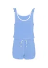 Shade Critters Blue Terry Girls Active Romper In Blue