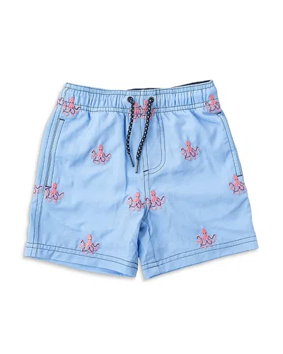 Shade Critters Boys' H2o & Embroidered Octopus Icon Swim Trunks - Little Kid In Blue