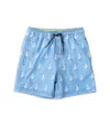 Shade Critters Boys H2o Embroidered Anchors Swim Trunks - Little Kid In Blue