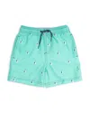 Shade Critters Boys' H2o Sailboat Embroidered Swim Trunks - Little Kid In Green