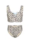 Shade Critters Dalmation Leopard Girls Lace Up Two Piece Swimsuit In Neutral