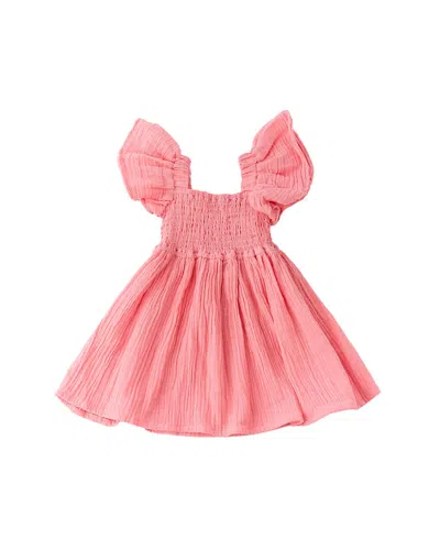 Shade Critters Kids'  Gauze Girls Smocked Flutter Dress In Pink