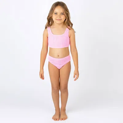 Shade Critters Kids' Girl's Crinkle Textured Bikini In Pink