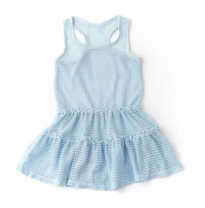 Shade Critters Kids' Girl's Crochet Tank Cover Up Dress In Blue