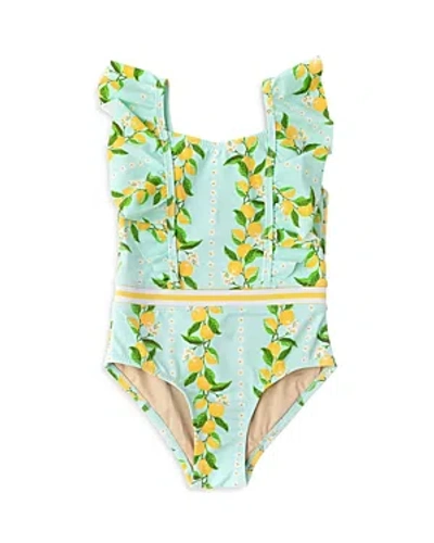 Shade Critters Girls' Citrus Grove Ruffle Shoulder One Piece Swimsuit - Little Kid In Green