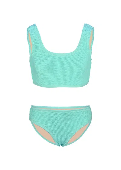 Shade Critters Kids' Girls Crinkle Textured Green Bikini