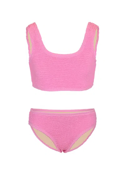 Shade Critters Kids' Girls Crinkle Textured Pink Bikini