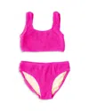 Shade Critters Girls' Crinkle Two Piece Swimsuit - Little Kid In Magenta