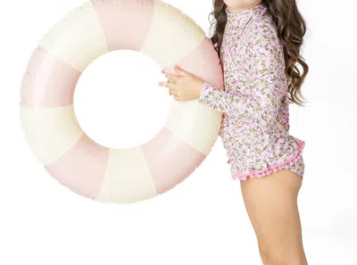 Shade Critters Kids' Girls Rash Guard Set In Blushing Blooms In Multi