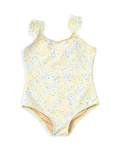 Shade Critters Girls' Ribbed Butter Bloom Swimsuit - Little Kid, Big Kid In Yellow