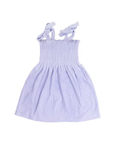Shade Critters Kids'  Girls Terry Smocked Tie Top Dress In Purple