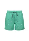Shade Critters Green Sails Boys 4 Way Stretch Swim Trunks In Green