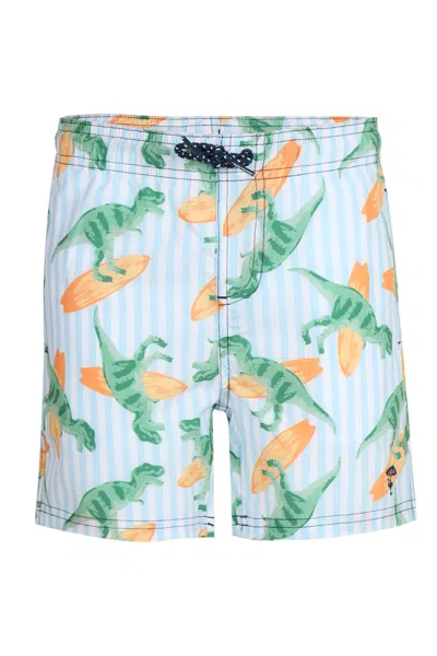 Shade Critters Hang Ten Dino Boys Swim Trunks In White