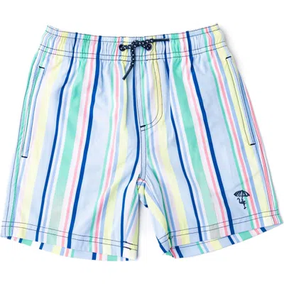 Shade Critters Kids' Beach Stripe Upf 50+ Swim Trunks In Multi