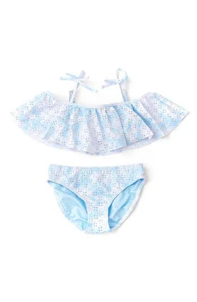 Shade Critters Kids' Blue Skies Eyelet Upf 50+ Two-piece Swimsuit