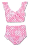 SHADE CRITTERS SHADE CRITTERS KIDS' BUBBLE GUM PINK EYELET TWO-PIECE SWIMSUIT