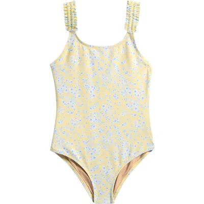 Shade Critters Kids' Butter Blooms One-piece Swimsuit In Yellow