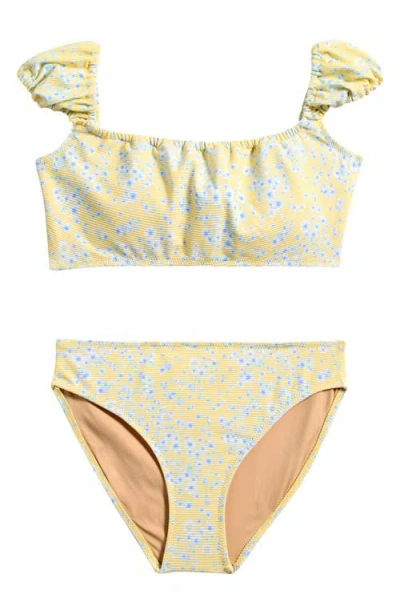 Shade Critters Kids' Butter Blooms Two-piece Swimsuit In Yellow