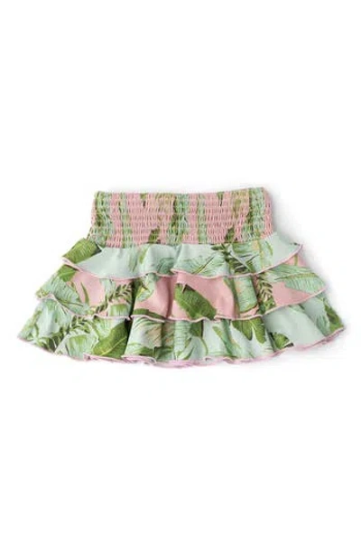 Shade Critters Kids' Cabana Palms Shimmer Smocked Upf 50+ Cover-up Skirt In Multi