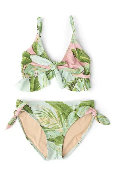 Shade Critters Kids' Cabana Palms Two-piece Swimsuit In Green