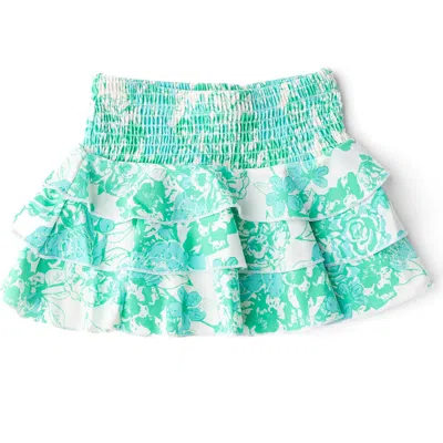 Shade Critters Kids' Charming Rose Smocked Upf 50+ Cover-up Skirt In Green