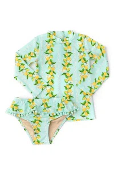 Shade Critters Kids' Citrus Grove Two-piece Rashguard Swimsuit In Mint